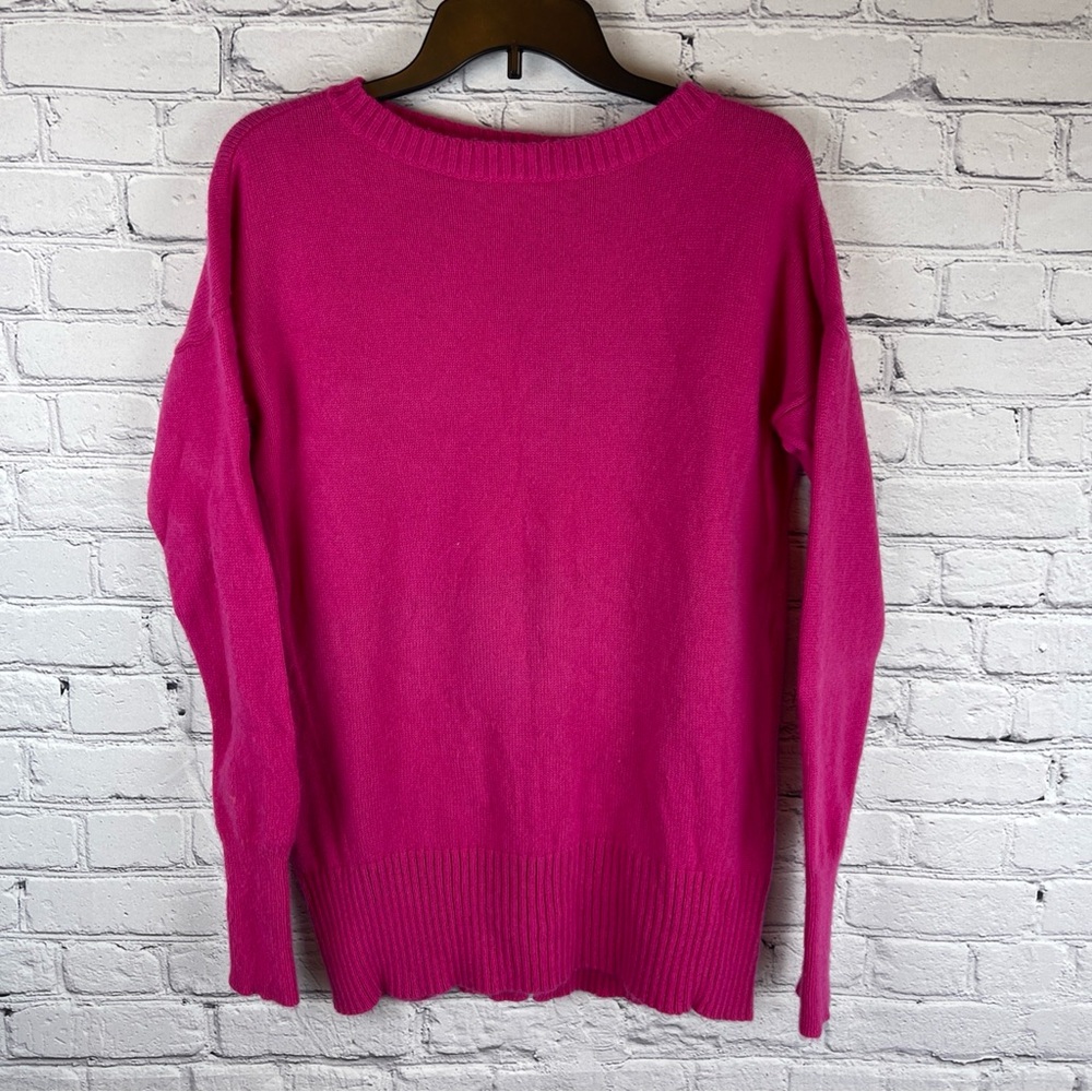 Vineyard Vines Sweater Womens XS Pink Wool Cashmere Blend Crew Neck Slit‎ Back